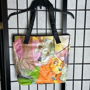 Disney Lady and the Tramp Black Nylon Tote Bag